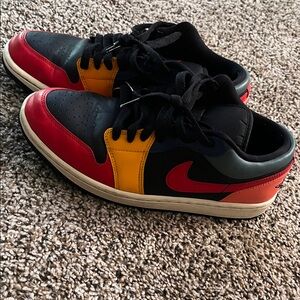 Nike Men's Red, Yellow, and Black Sneakers